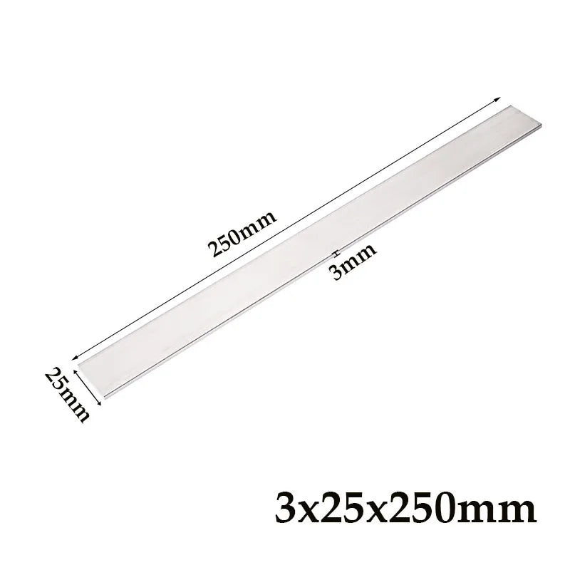 6061 Aluminium Flachstange 250 mm solide rechteckige Metallplatte