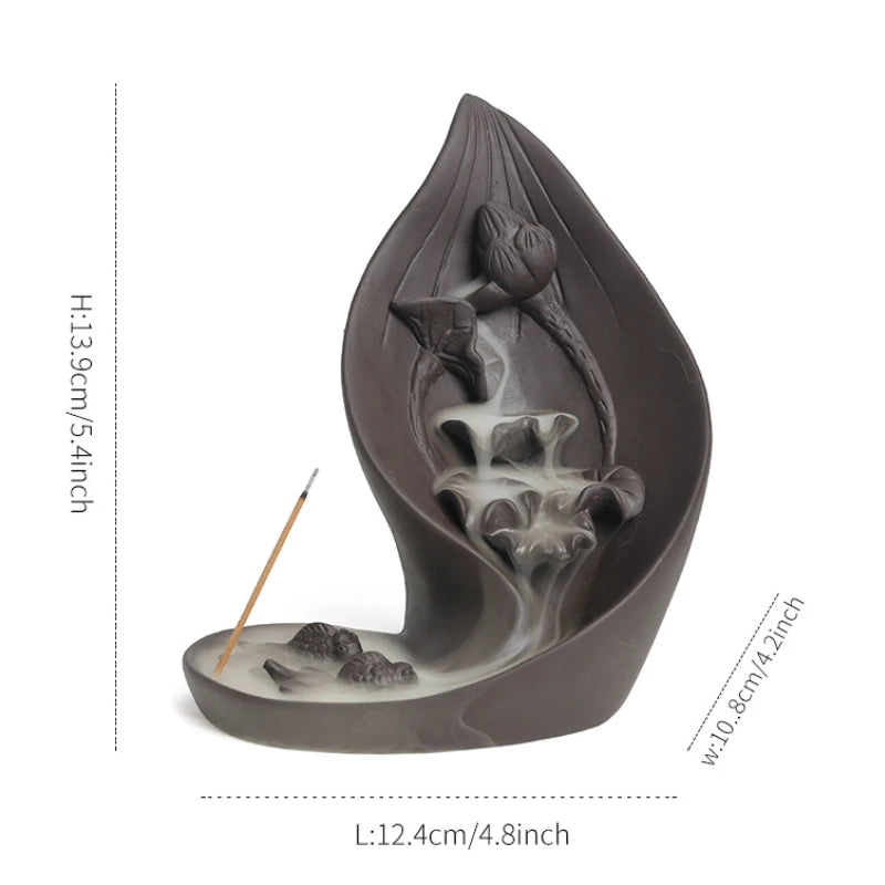 Kreatives lila Lotusblatt Räuchergefäß aus Keramik