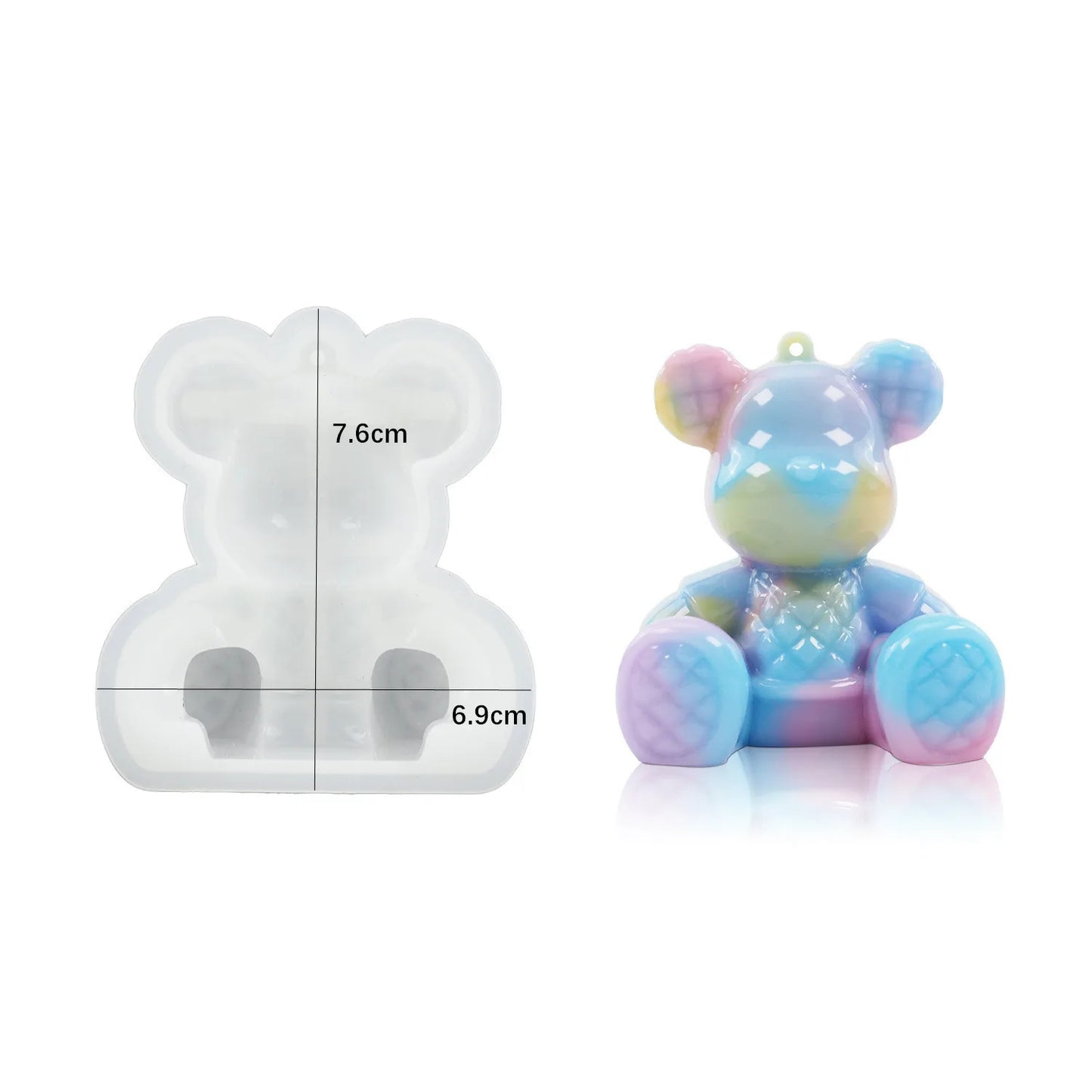 DIY Silikonform 3D Bär Astronaut für Schlüsselanhänger und Anhänger