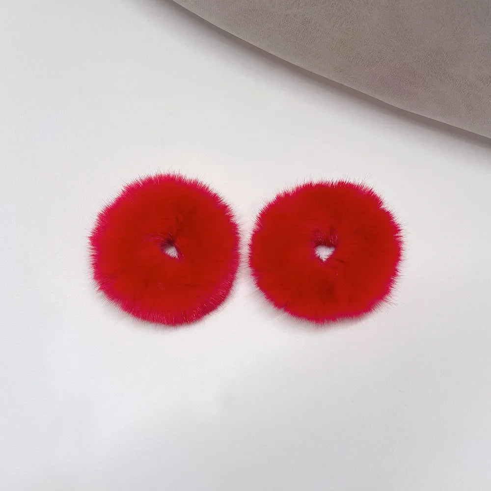 Traditionelle rote Quasten Haar Schlaufen – 2 Stück Polyester für Mädchen