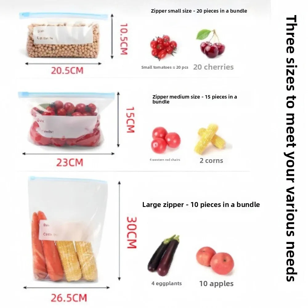 45PCS Wiederverwendbare Silikon Lebensmittel Taschen Auslaufsicher Küche