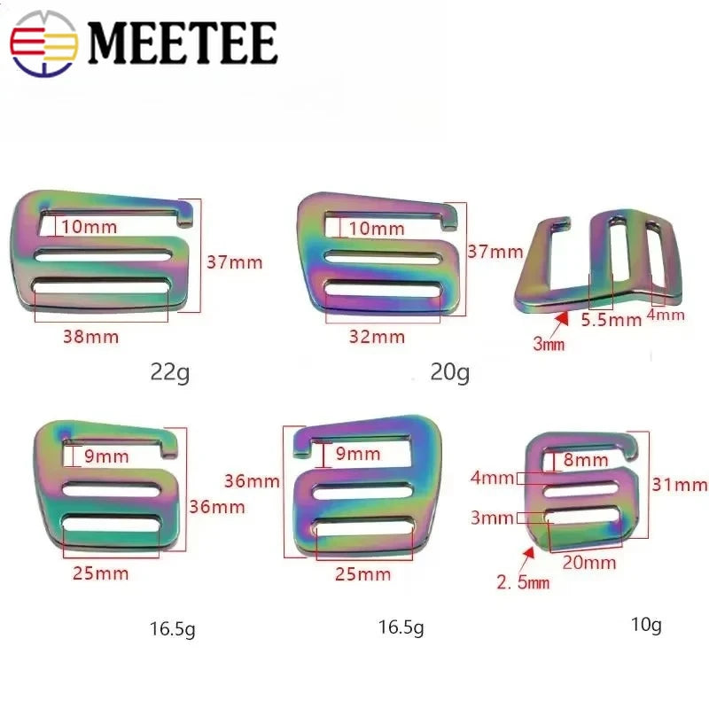 Metall G-Haken Schnalle 19-38 mm für Tasche Gürtel mit Tri Glide Slider