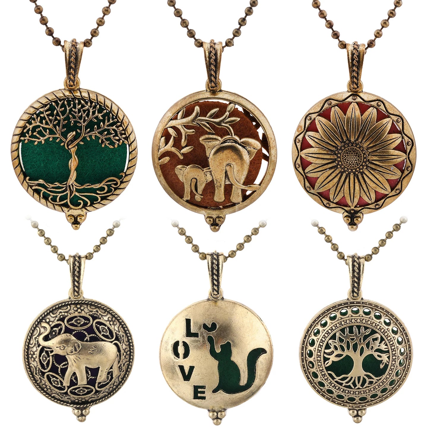 Aromatherapie Halskette Lotus Diffusor Anhänger aus Zinklegierung