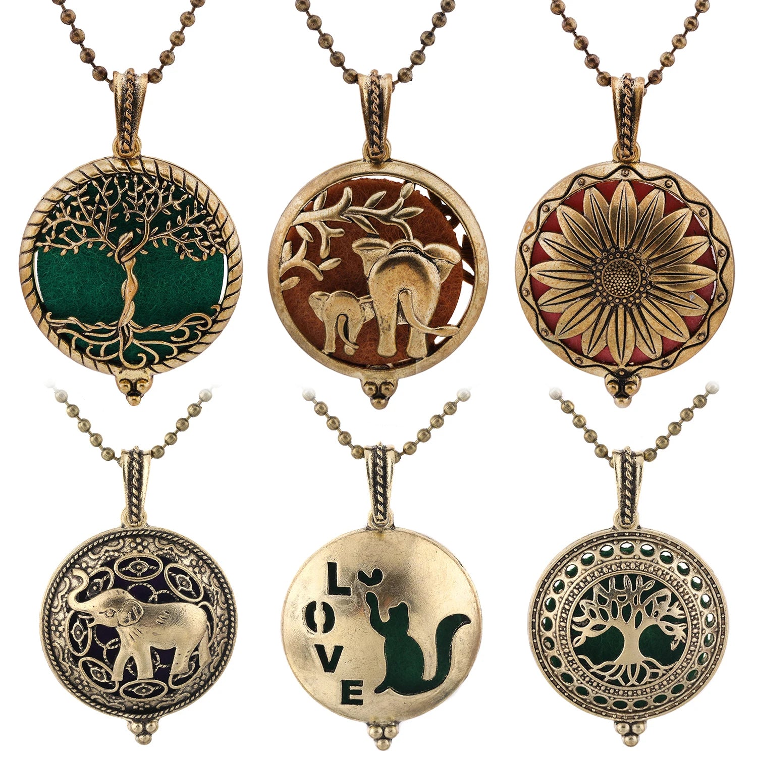 Aromatherapie Halskette Lotus Diffusor Anhänger aus Zinklegierung