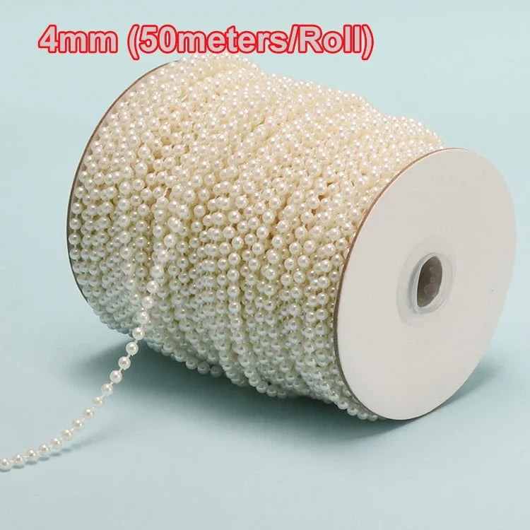Elegante 5m Faux Perle Girlande 3-8mm – Perfekt für DIY Hochzeit - Party