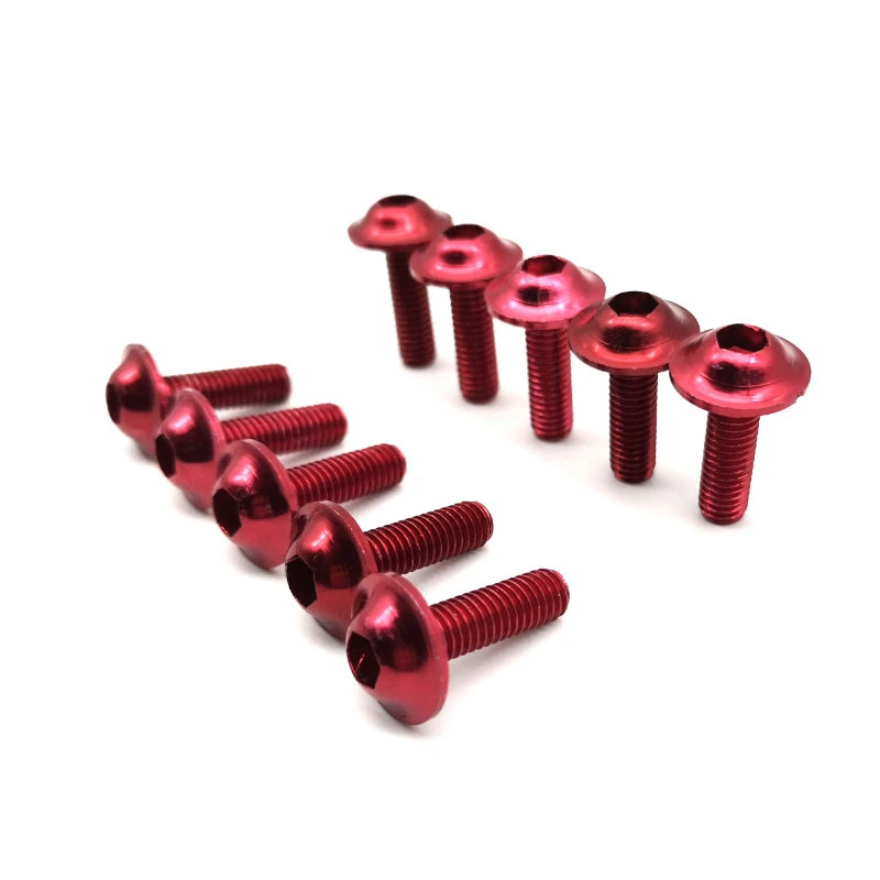 10 bis 100 eloxierte M6x20 mm Aluminium Verkleidungsschrauben bunt