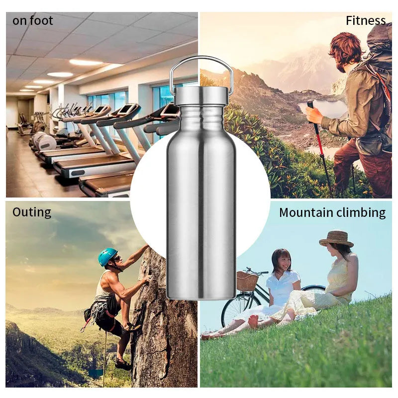 Auslaufsichere Edelstahl-Wasserflasche 500-1000ml – Robust - BPA-frei fürs Outdoor