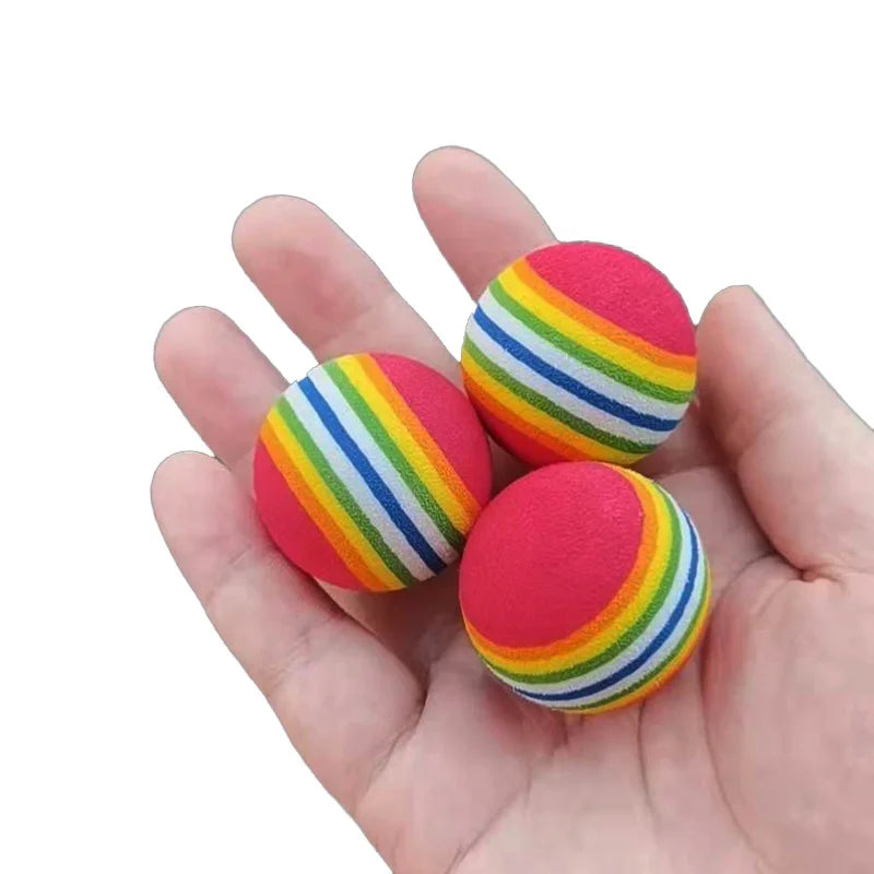 Bunte elastische Spielbälle für interaktives Katzen- und Welpenspiel