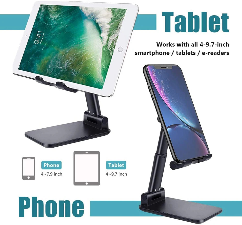 Verstellbarer Metall Schreibtisch Handy und Tablet Halter Stand