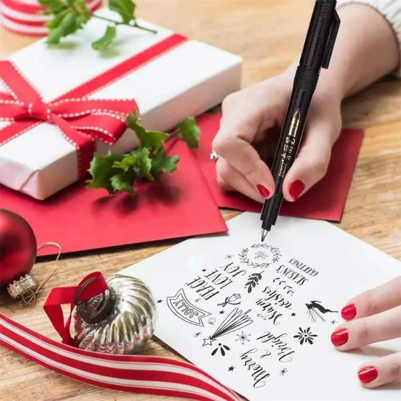 4-teiliges Kalligraphie Stift Pinsel Marker Set mit weicher harter Spitze