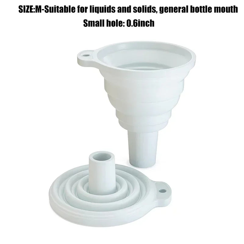 Faltbarer Silikon Küchentrichter für Flüssigkeitsbefüllung und Öl