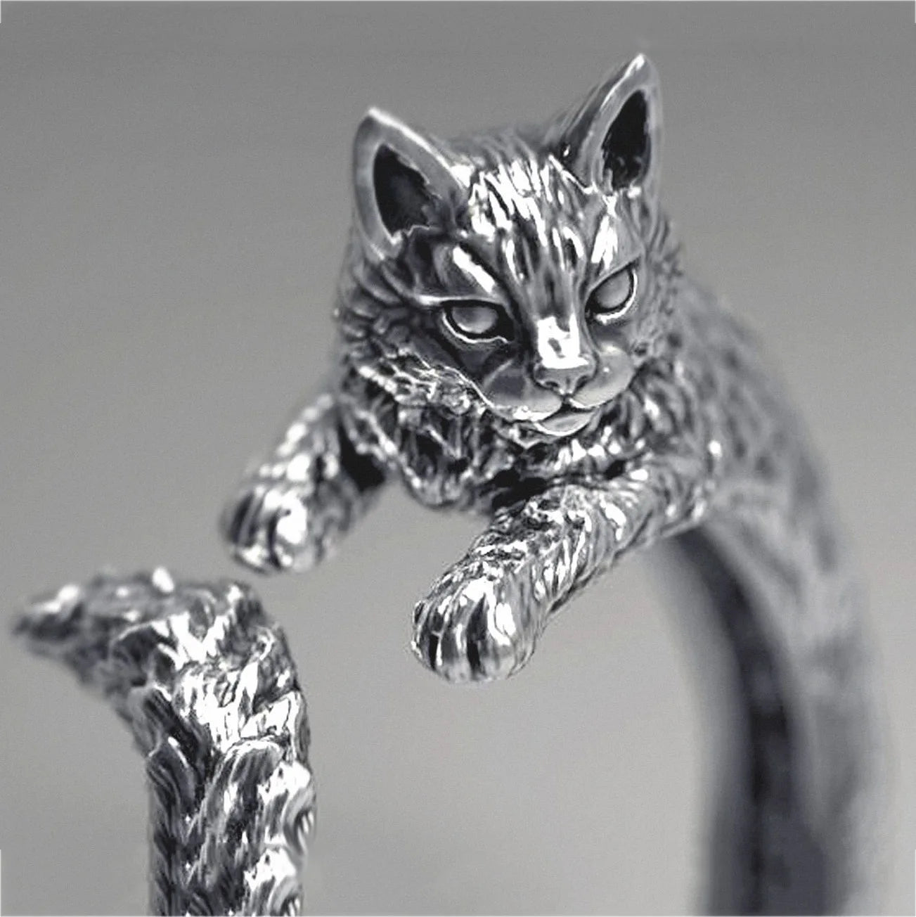 Verstellbarer Vintage Tiermotiv Ring Unisex für Gothic Fans