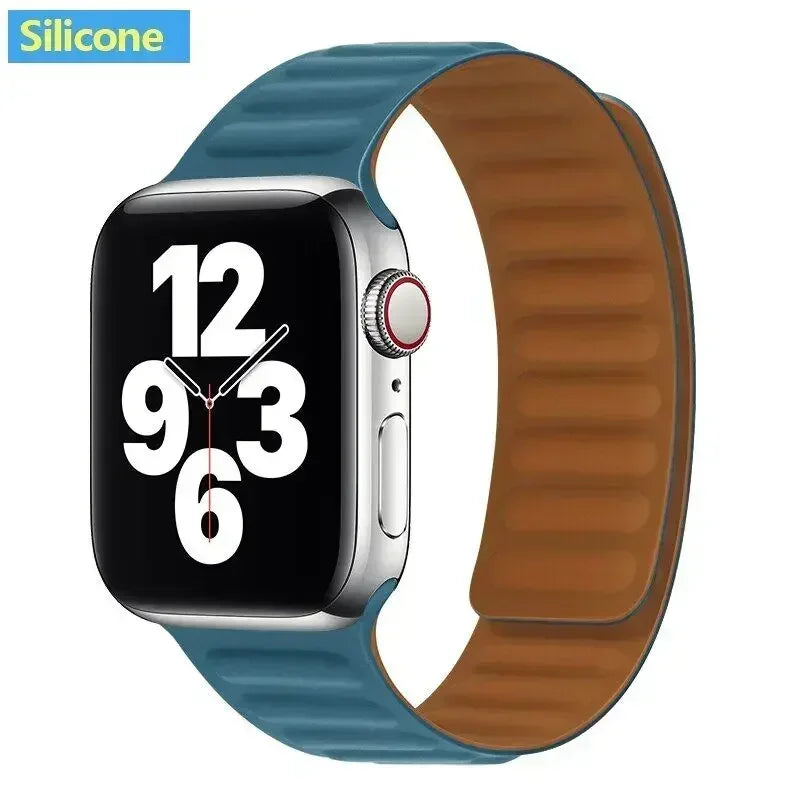 Magnetisches Silikon-Gliederarmband kompatibel für verschiedene Smartwatch-Größen