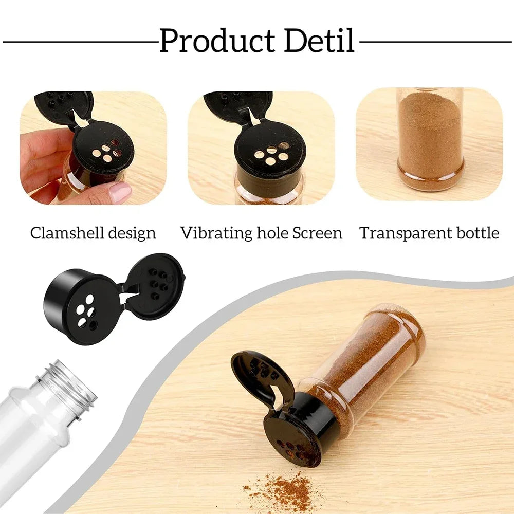 20 Stück Durchsichtige Kunststoff Gewürzflaschen Salz Pfefferstreuer