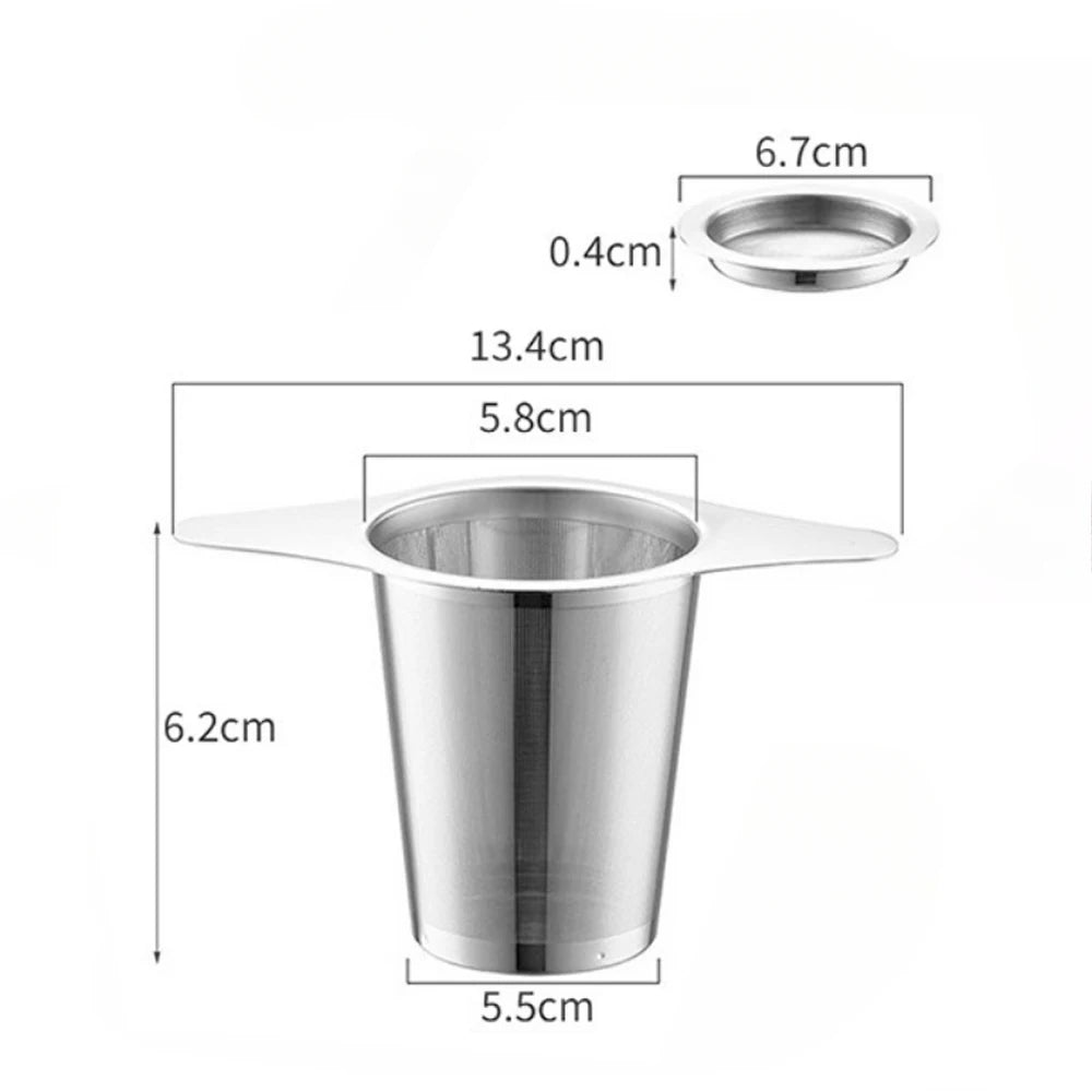 Edelstahl Teefilter wiederverwendbar Tee Sieb Kaffee Infuser mit Deckel