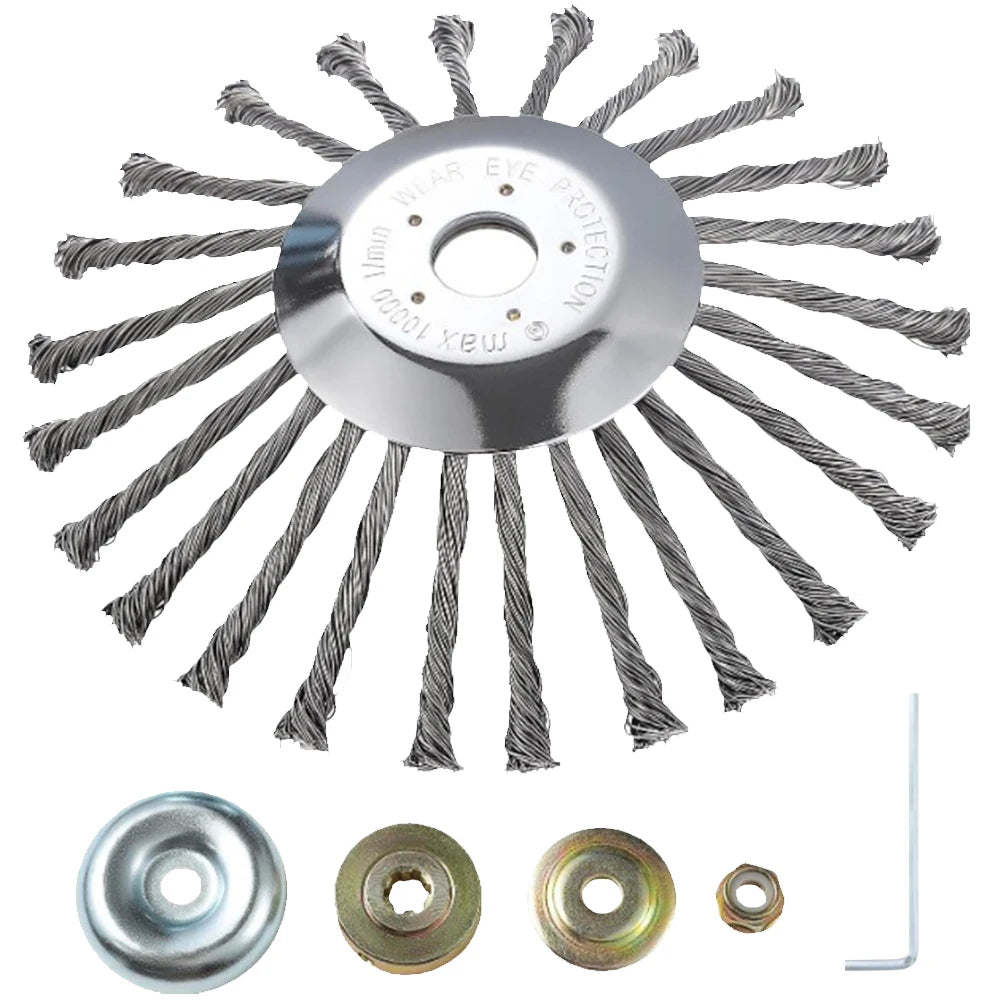 Universal Stahldraht Bürstenkopf 10 6 5 4 Zoll für Garten Unkrautentfernung