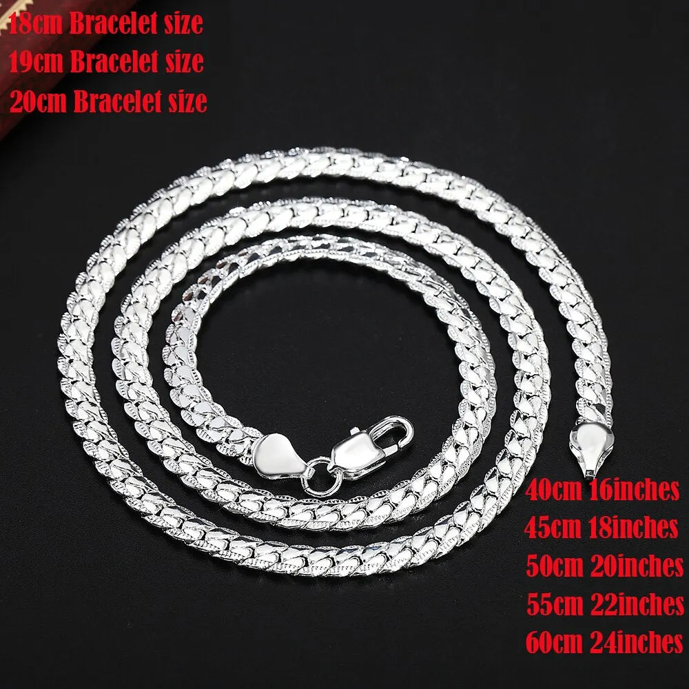 Luxuriöse 6mm Silberfarbene Schlangenkette 20-60cm Unisex Schmuck