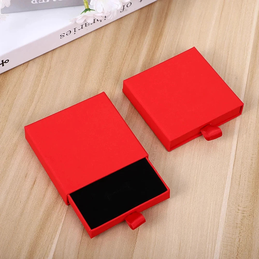 Dicke Kraftpapier Schmuckbox mit Schublade für Halskette Armband Ring