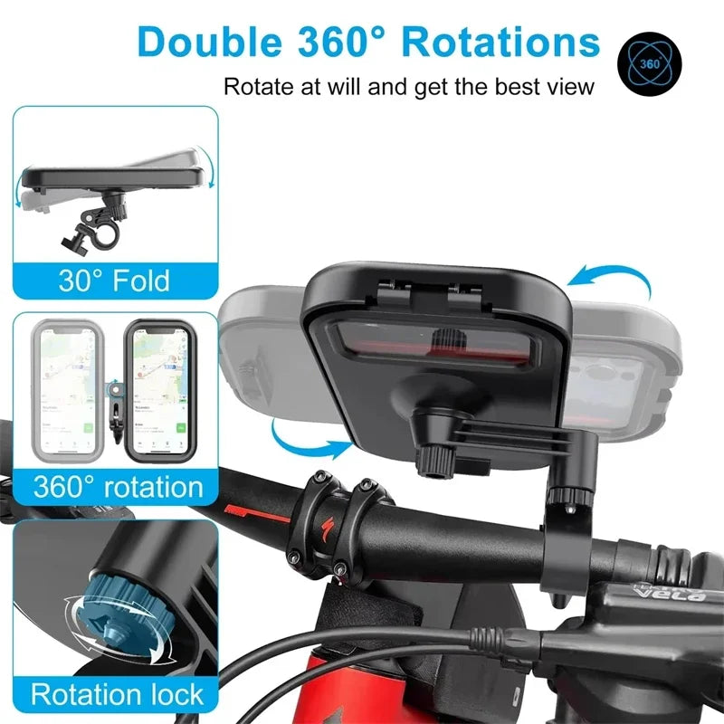 360 Grad drehbare wasserdichte Handyhalterung für Fahrrad Motorrad 4.7-6.8 Zoll