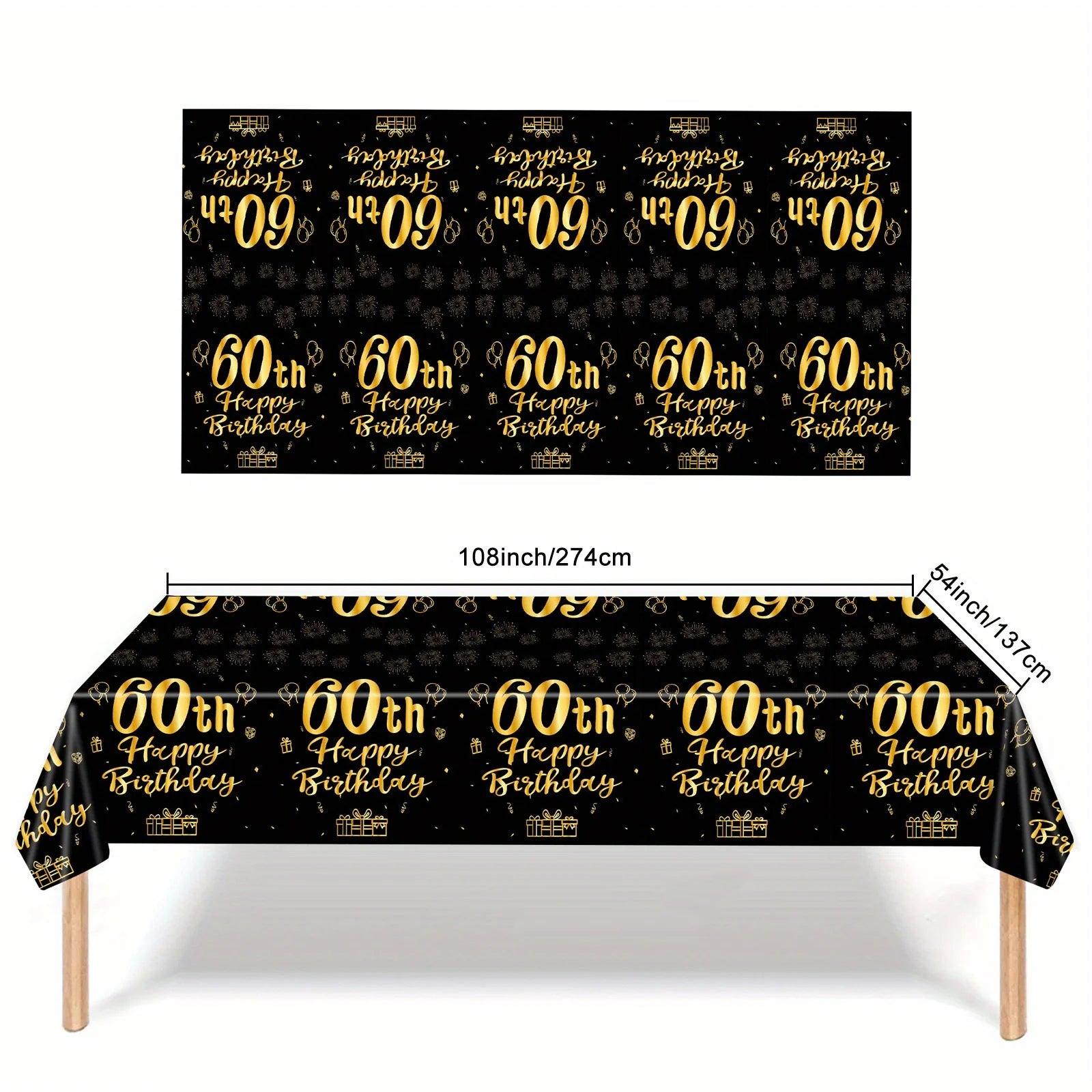 Elegante Schwarz Gold Papierbox mit Zahlen für Geburtstagsfeiern