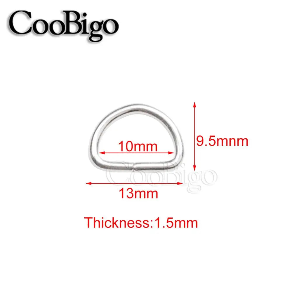 10 Metall D Ring Halbschlaufe Schnallen für Taschen Rucksäcke DIY