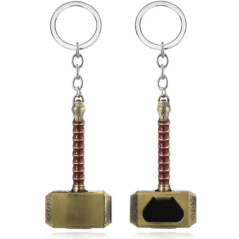 Robuster Thor Hammer Schlüsselanhänger aus silberner Zink-Legierung – stylisches Fan-Accessoire