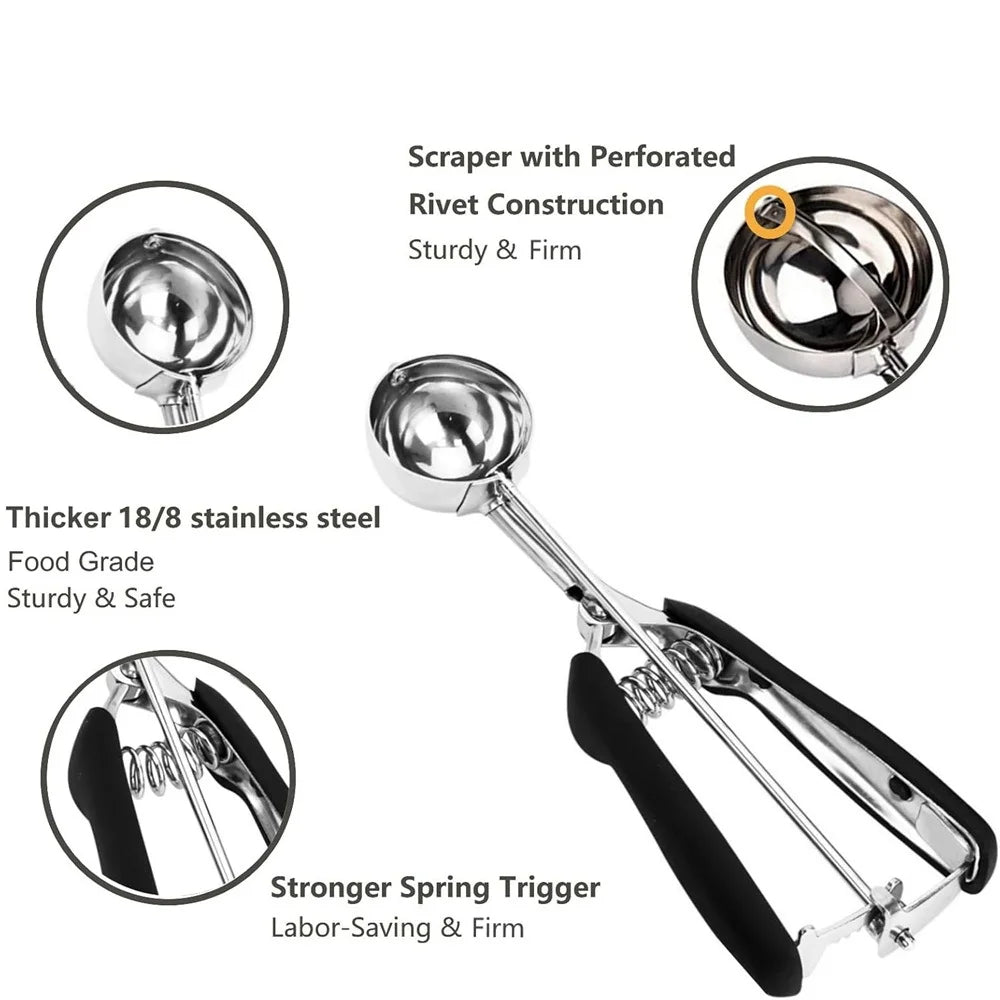 Praktische Eisschaufel aus Edelstahl für Keksteig und Eis