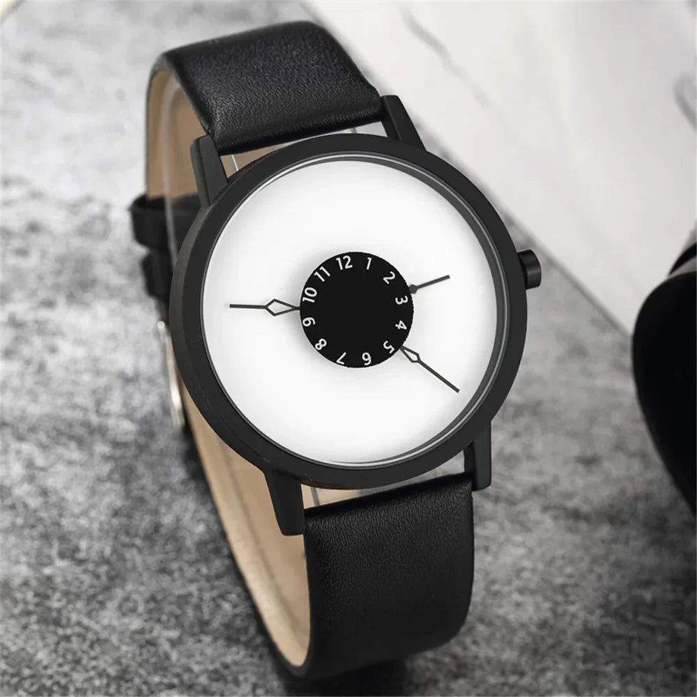 Herren Sport Armbanduhr Quarzwerk Stoßfest Rund Schwarz Band Freizeit