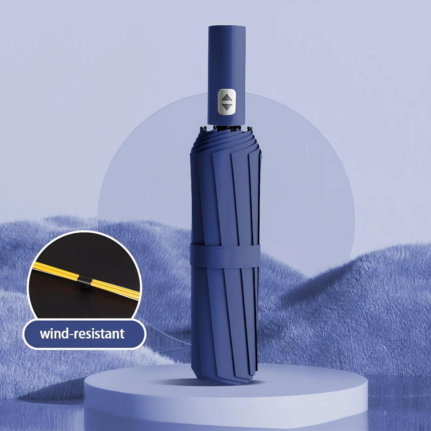 Automatischer 12-Knochen Doppelschirm mit großem Nylon-Schirm und stabilem Rahmen