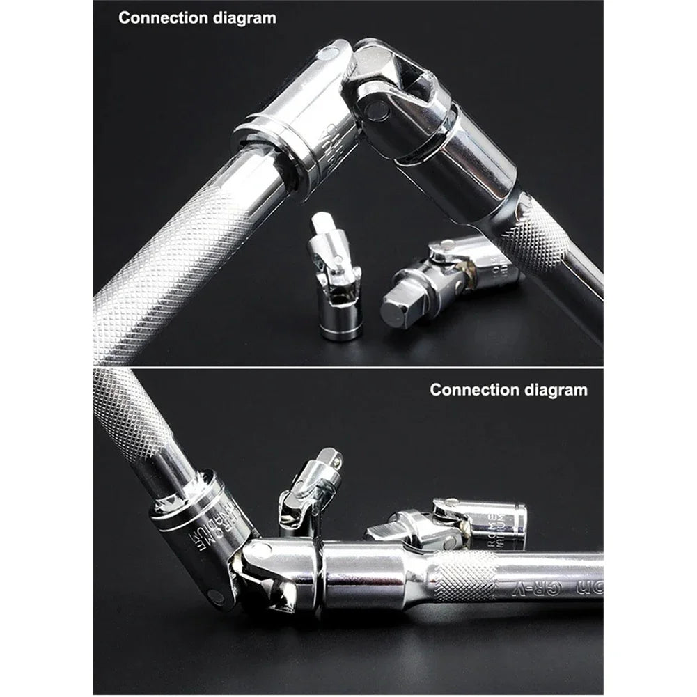 Universal Gelenk Ratschen Adapter Verlängerung Schwenkbare Buchse Werkzeuge