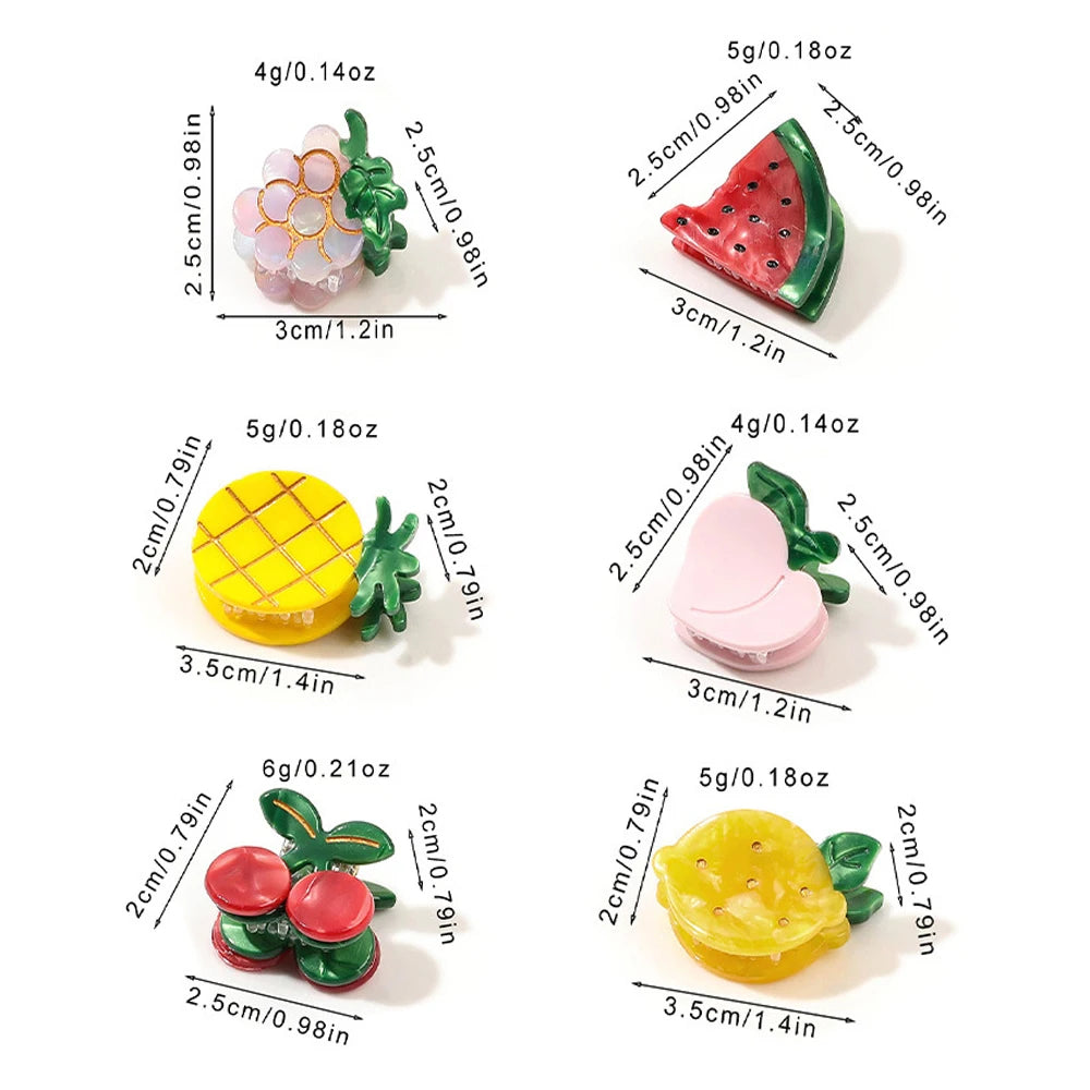 Niedliche Cartoon Haarnadeln mit Früchte Motiven aus Kunststoff