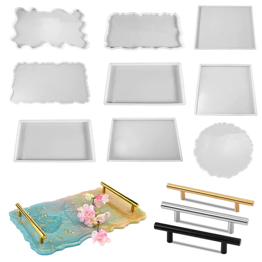 Große rechteckige Silikonform für Epoxidharz Tablett DIY Untersetzer