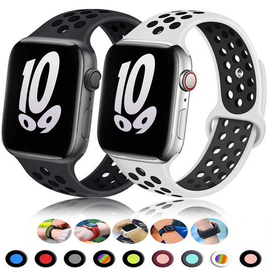 Sportarmband aus Silikon kompatibel mit Apple Watch bis 49 mm Unisex-Yabubest - Home & More