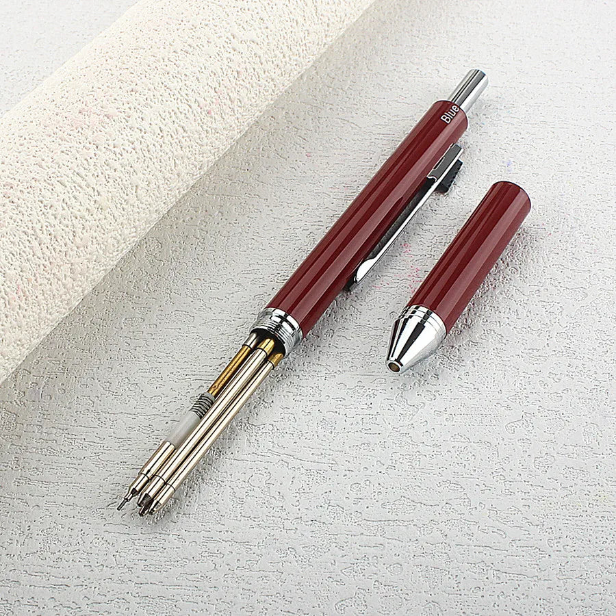 4-in-1 Multifunktions-Luxusstift Metall 3-farbiger Kugelschreiber Druckbleistift