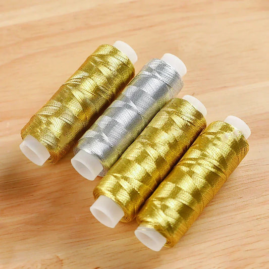 Glänzend - Robust: 200m Kreuzstichfaden in Gold - Silber für kreative DIY-Projekte