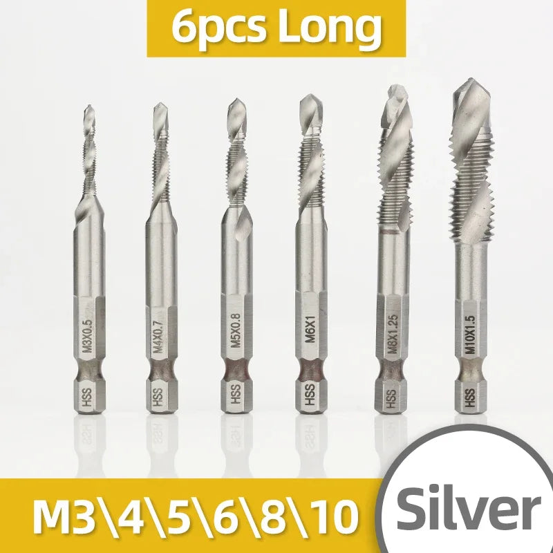 HSS Titan Überzogene Gewindebohrer Set M3-M10 mit Senker und Entgrater