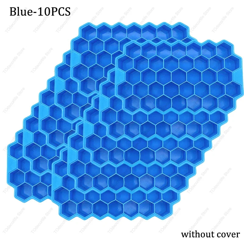 Premium Silikon Eiswürfelformen mit Deckel – Sechseckig, Wiederverwendbar