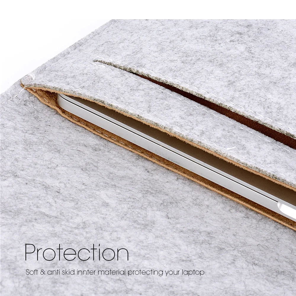 Wollfilz Laptoptasche in verschiedenen Größen mit praktischem Zubehör-Yabubestshop