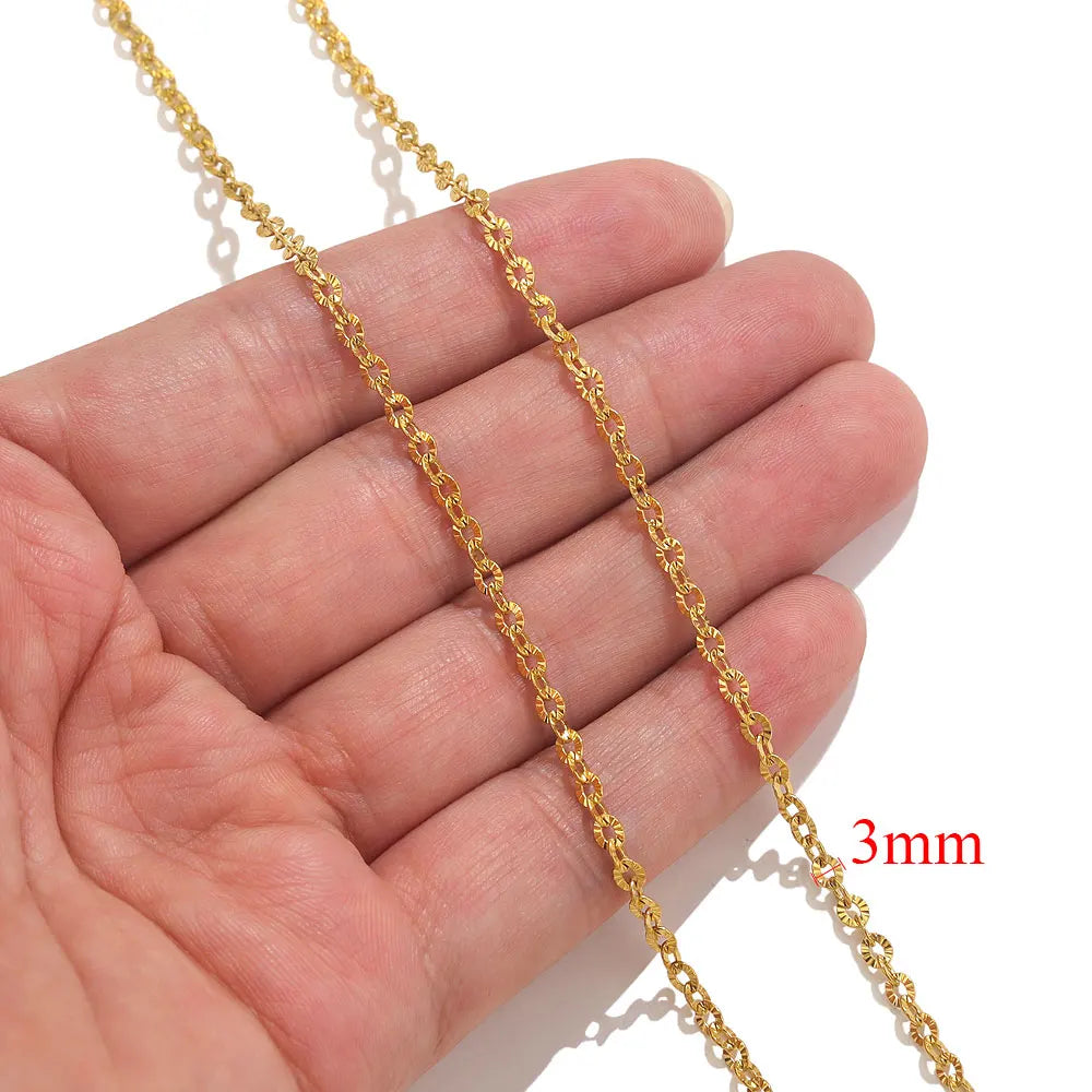 2 Meter Edelstahlkette für DIY Schmuckherstellung mit Goldbeschichtung