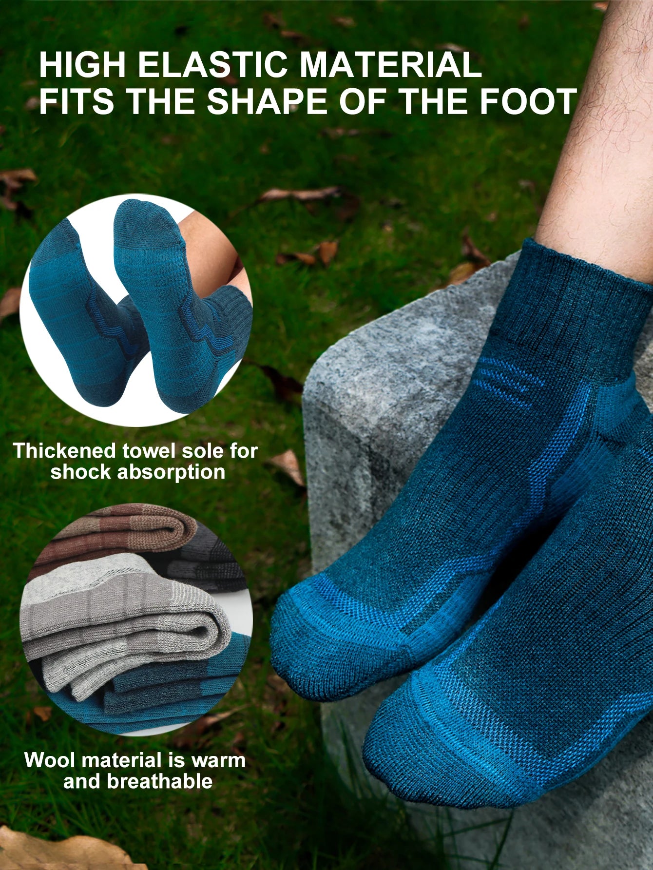 Warme Thermosocken aus Merinowolle für Ski und Wandern