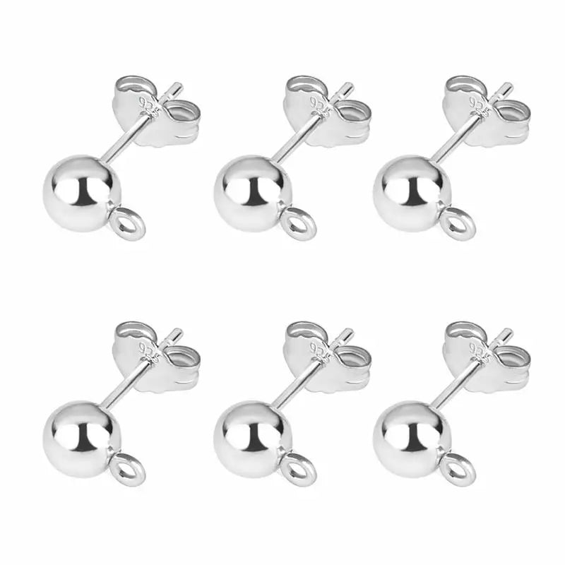 50 teiliges Set Silber Überzogene Ohrring Bolzen Basis für DIY Schmuck