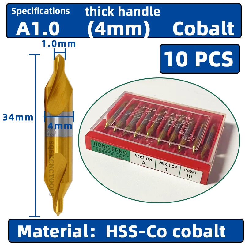 HSS Zentrierbohrer-Set 6-tlg. für präzise Metallbohrungen (1,0-5,0mm)
