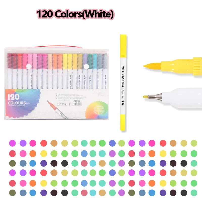 120 Farben Dual Tip Marker Set für Manga Kunst und Aquarell Zeichnung