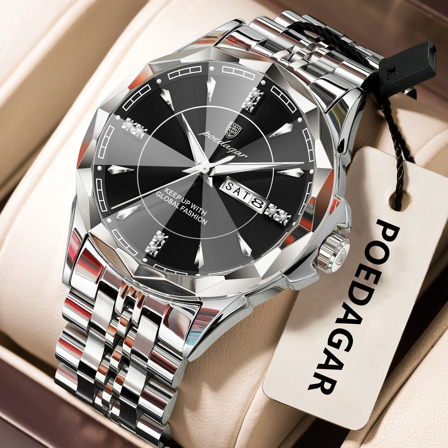 Luxus Herren Quarzuhr Wasserdicht Edelstahl Business Armbanduhr