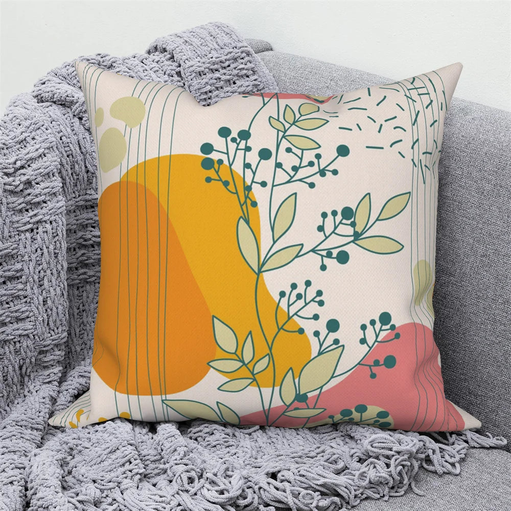 Dekorativer Kissenbezug mit abstrakten Zweigen für Zuhause und Auto