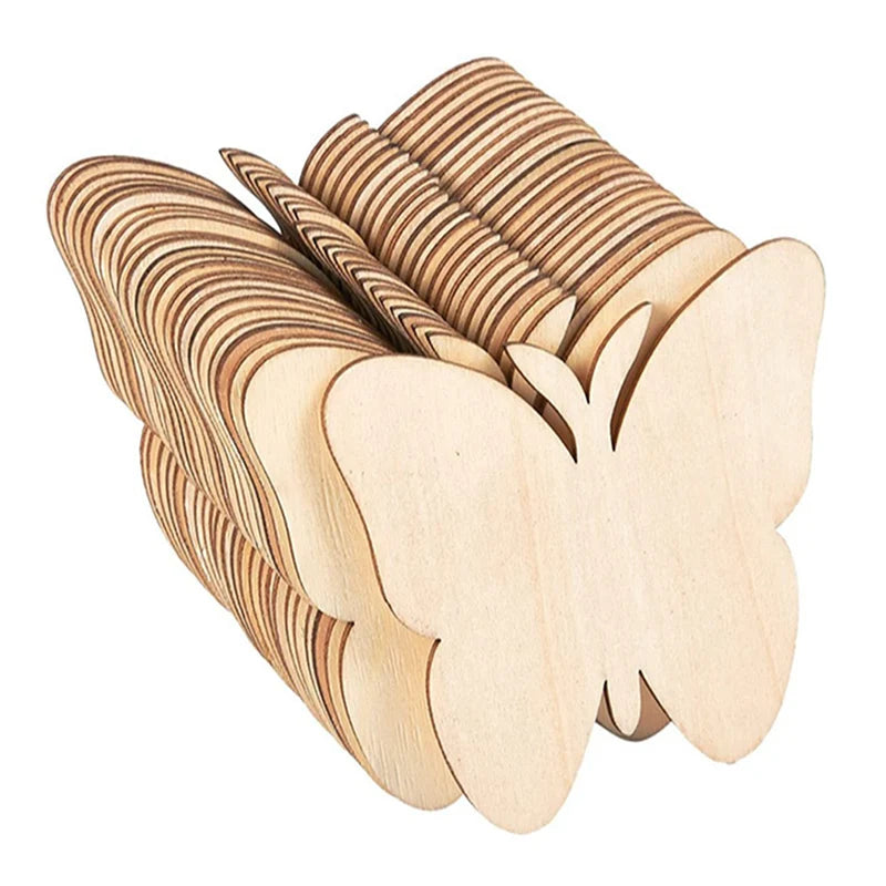 10er Set Holz Schmetterlinge zum Bemalen - Blanko Holzscheiben für Kinder Basteln-Yabubest - Home & More