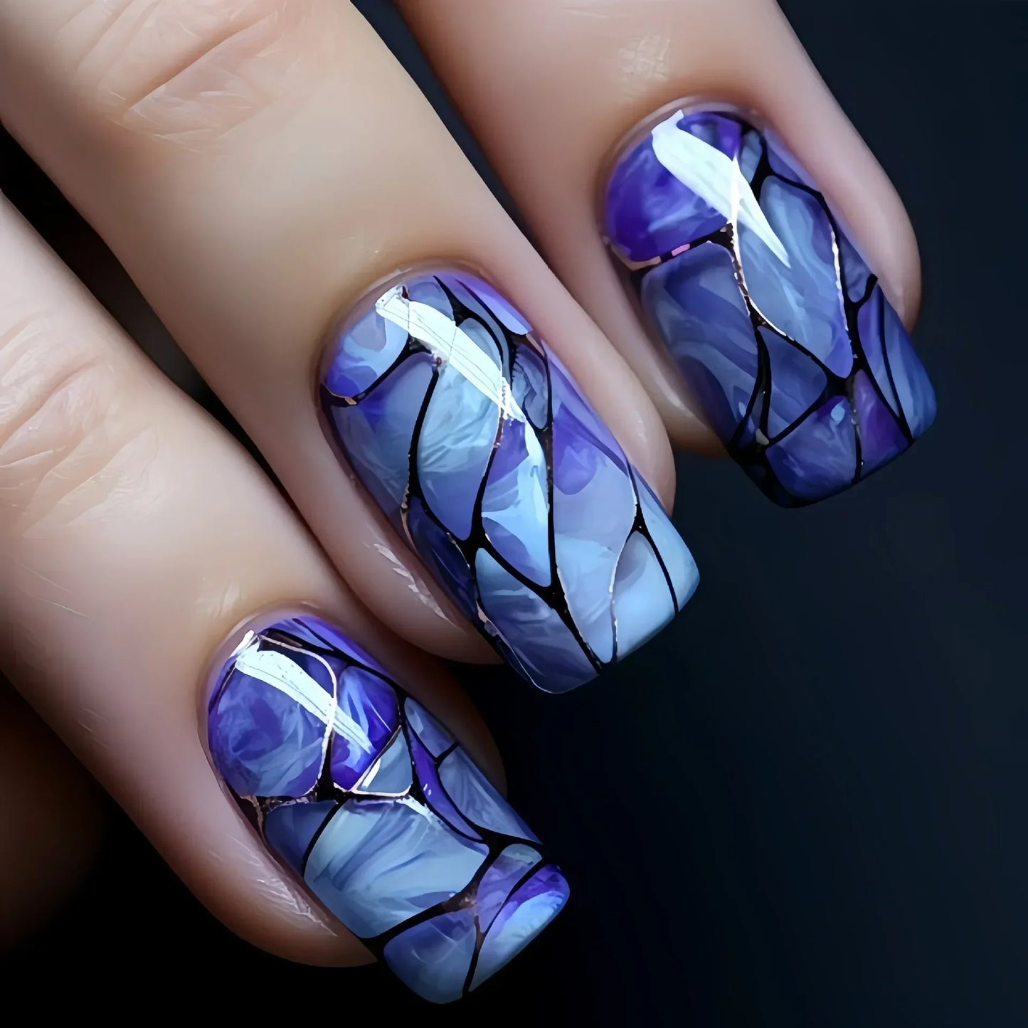 24 Stück Ballett Künstliche Nägel mit Kleber Ombre French Design