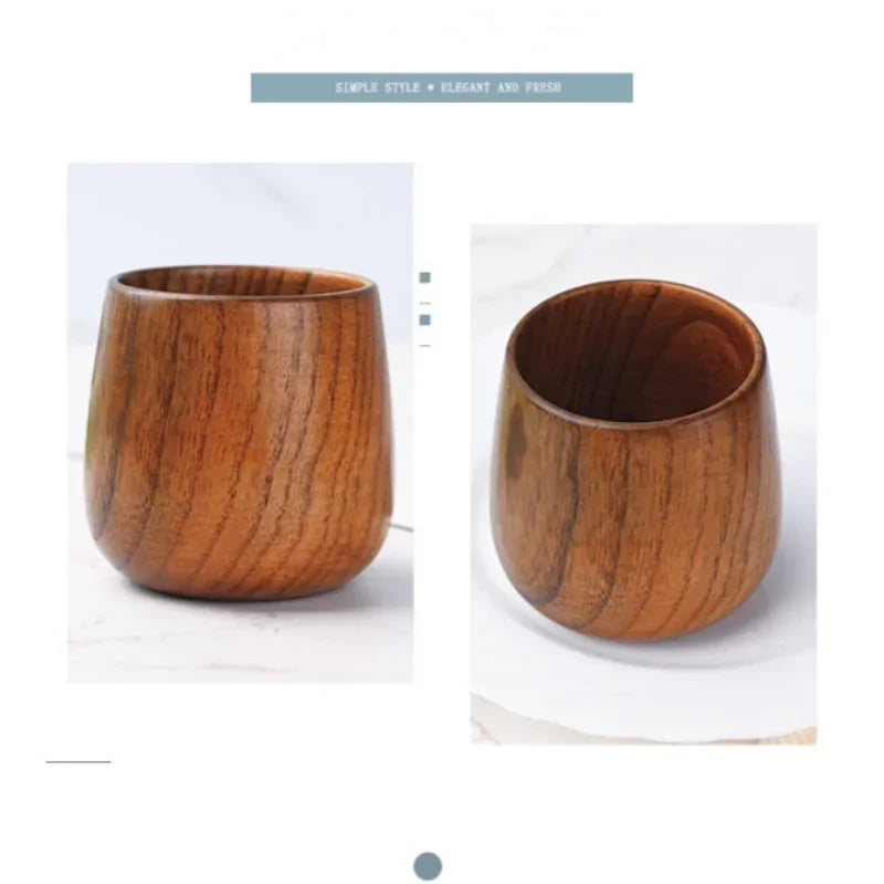 Handgefertigte Holz Teetasse 160ml Wiederverwendbar Retro Stil