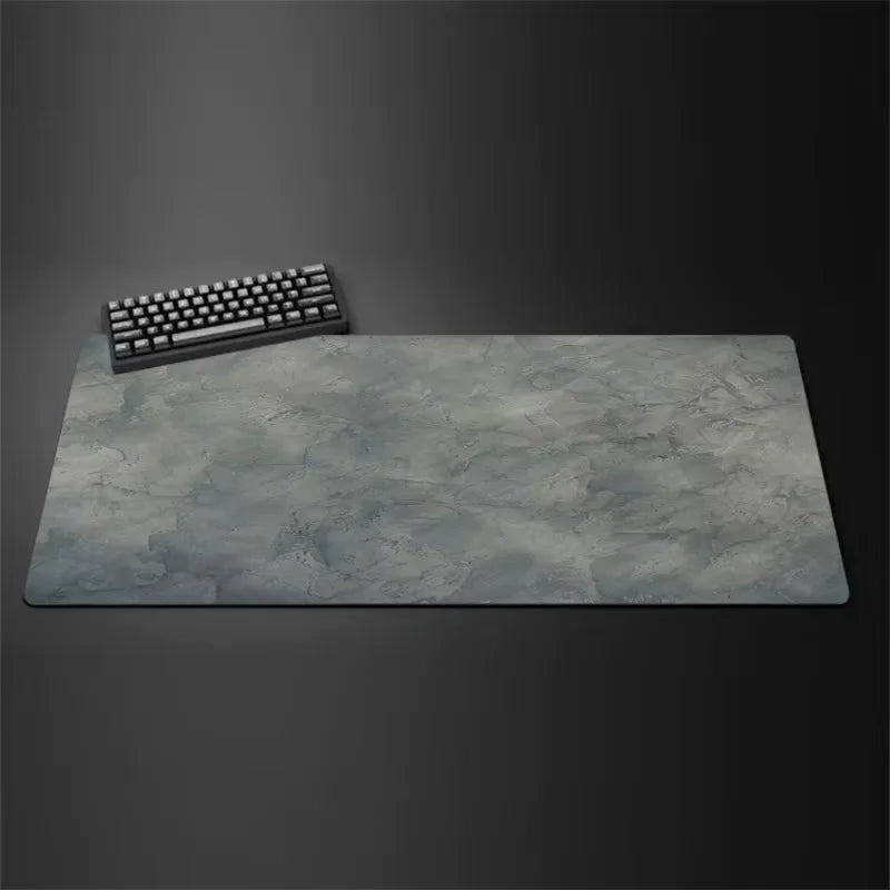 Grau XXL Mauspad mit Overlock Kante für Schreibtisch und Gaming