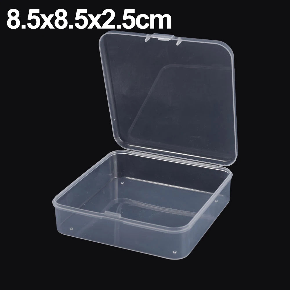 Durchsichtige quadratische Kunststoff-Aufbewahrungsboxen für Schmuck 1-20 Stück